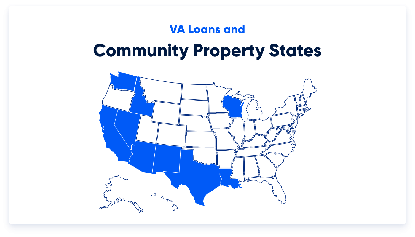 An illustration highlighting community property states in the U.S.